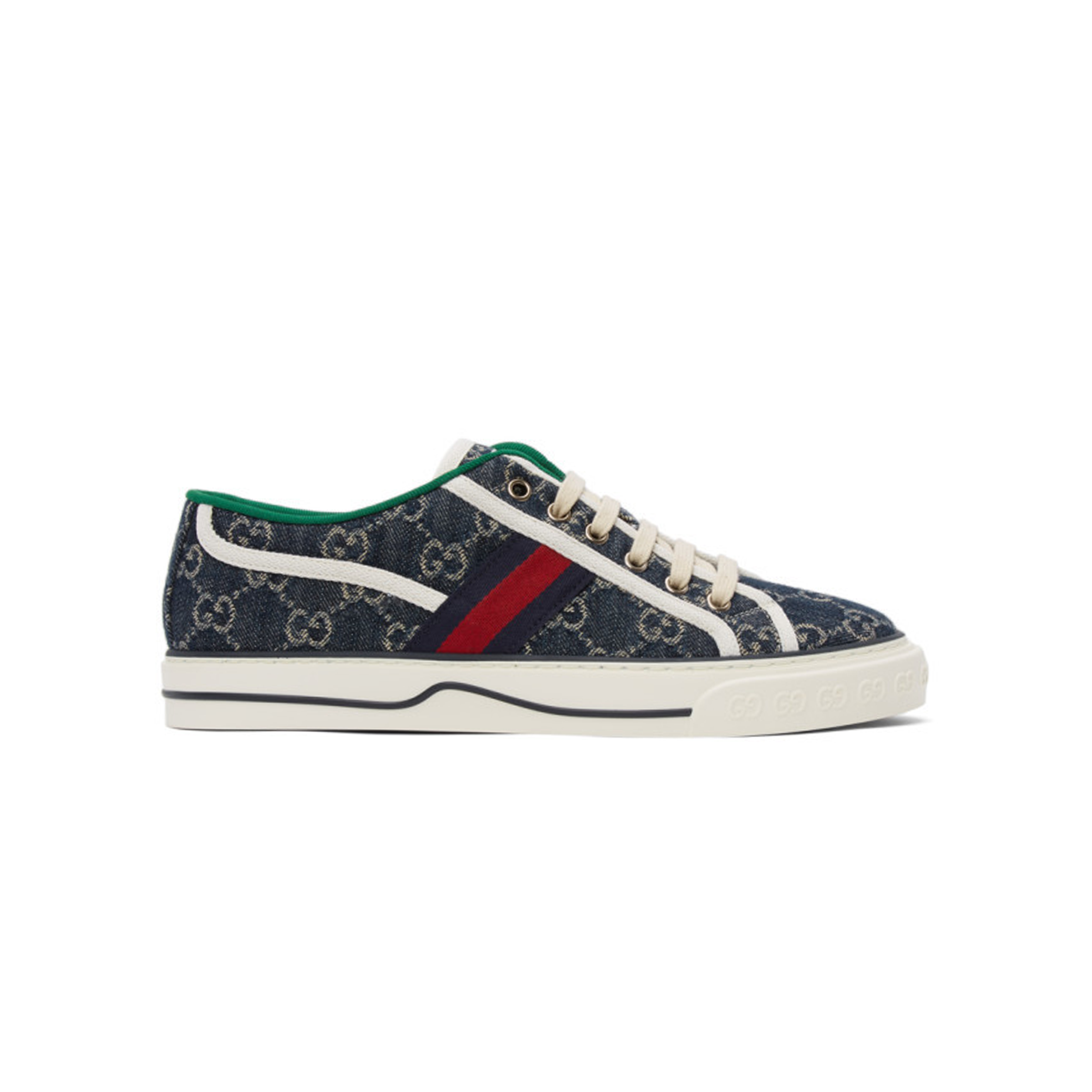 GUCCI BLUE DENIM GG GUCCI TENNIS 1977 SNEAKERS 